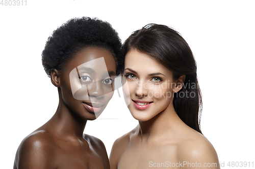 Image of Beautiful african girl with veil hat