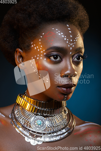 Image of Beautiful black girl with crystal crown