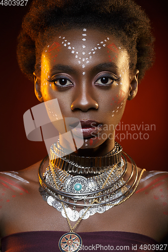 Image of Beautiful black girl with crystal crown