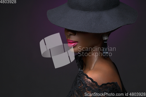 Image of Beautiful black girl with crystal crown