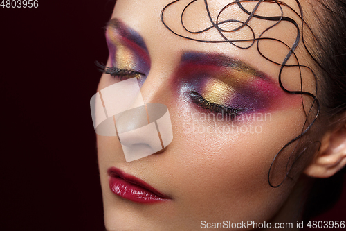 Image of beautiful woman with bright makeup