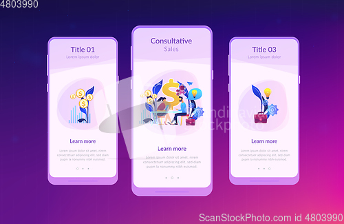 Image of Consultative sales app interface template.