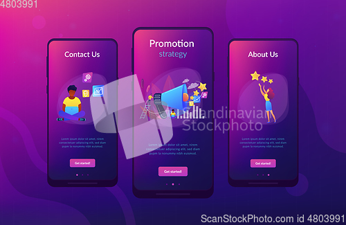 Image of Promotion strategy app interface template.