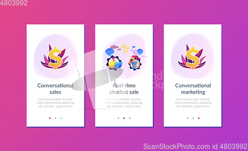 Image of Conversational sales app interface template.