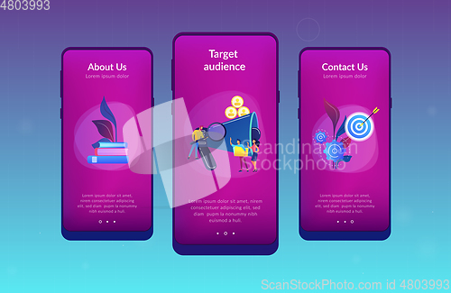 Image of Target group app interface template.