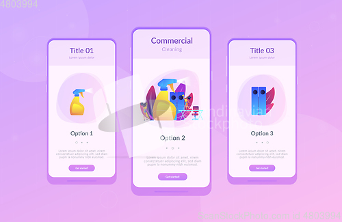 Image of Commercial cleaning app interface template.