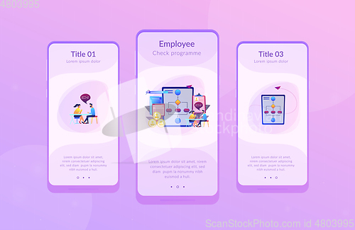 Image of Employee assessment software app interface template.