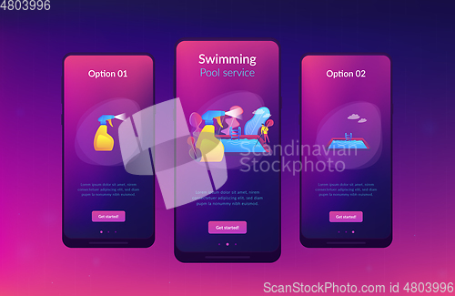 Image of Pool and outdoor cleaning app interface template.