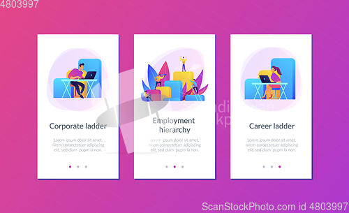 Image of Corporate ladder app interface template.