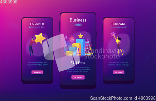 Image of On the way to success app interface template.