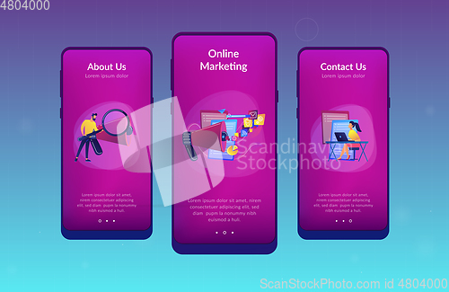 Image of Search engines optimization app interface template.