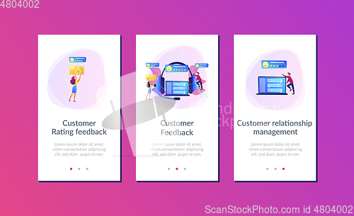 Image of Customer feedback app interface template.