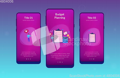 Image of Budget planning app interface template.