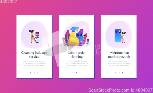 Image of Commercial cleaning app interface template.