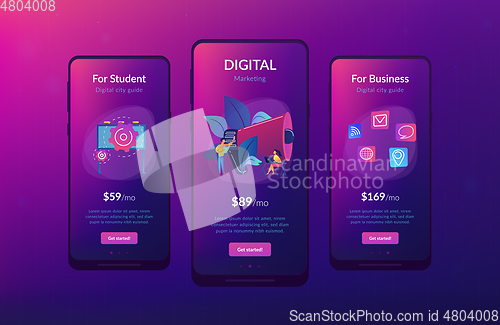 Image of Marketing app interface template.