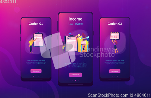 Image of Tax form app interface template.