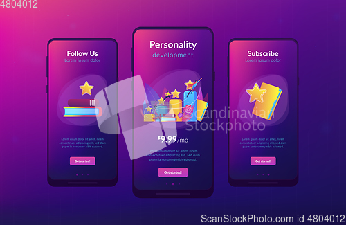Image of Career development app interface template.