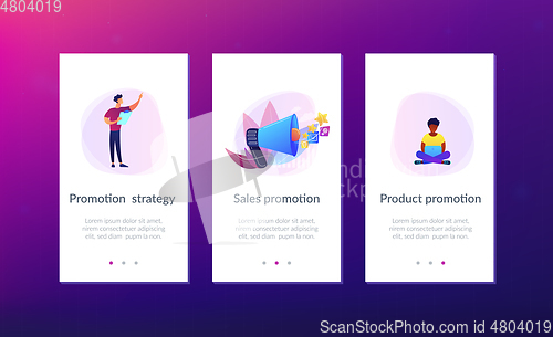 Image of Promotion strategy app interface template.
