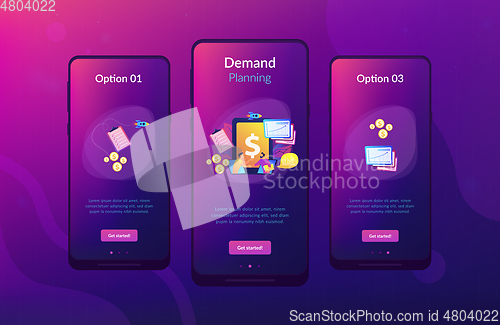 Image of Demand planning app interface template.