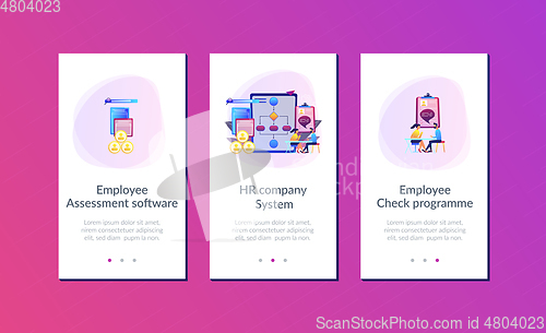 Image of Employee assessment software app interface template.