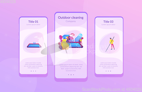 Image of Pool and outdoor cleaning app interface template.