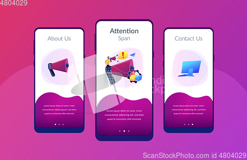 Image of Draw attention app interface template.