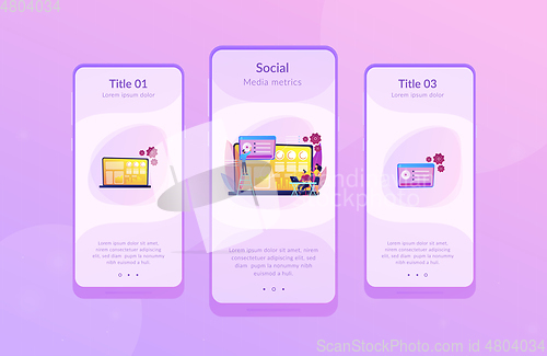 Image of Social media dashboard app interface template.