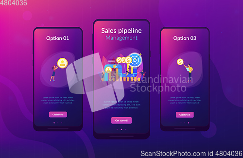 Image of Sales funnel management app interface template.