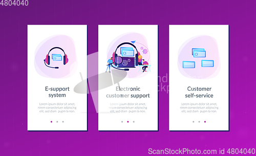 Image of Customer self-service app interface template.