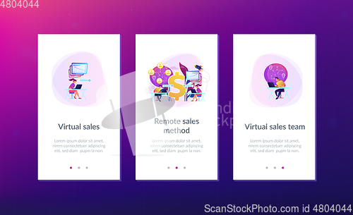 Image of Virtual sales app interface template.