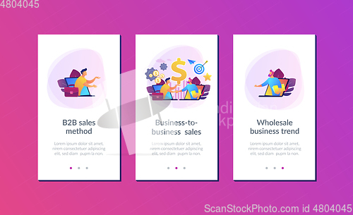 Image of Business-to-business sales app interface template.