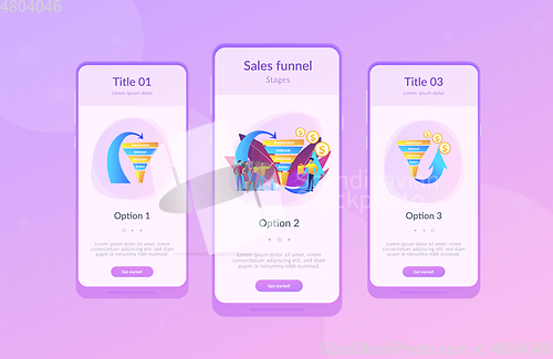 Image of Sales funnel management app interface template.