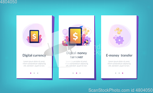 Image of Digital currency app interface template.