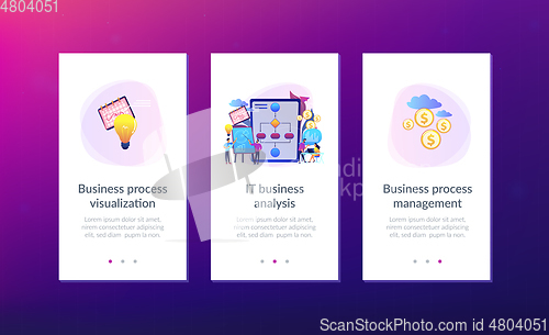 Image of Business process management app interface template.