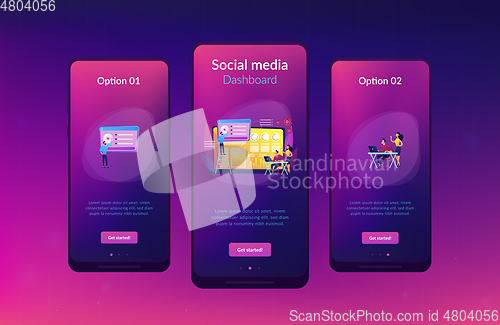 Image of Social media dashboard app interface template.