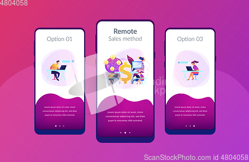 Image of Virtual sales app interface template.