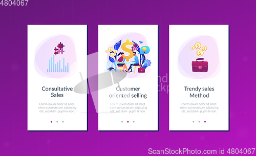 Image of Consultative sales app interface template.