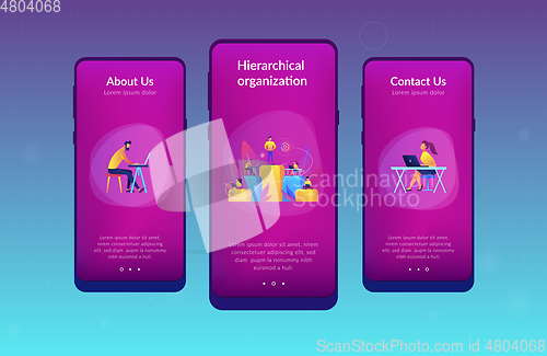 Image of Business hierarchy app interface template.