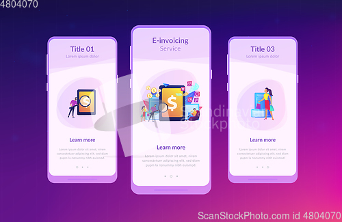 Image of E-invoicing app interface template.