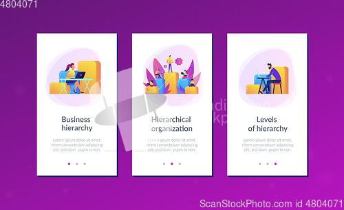 Image of Business hierarchy app interface template.