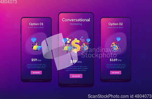 Image of Conversational sales app interface template.
