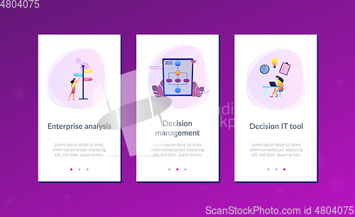 Image of Decision management app interface template.