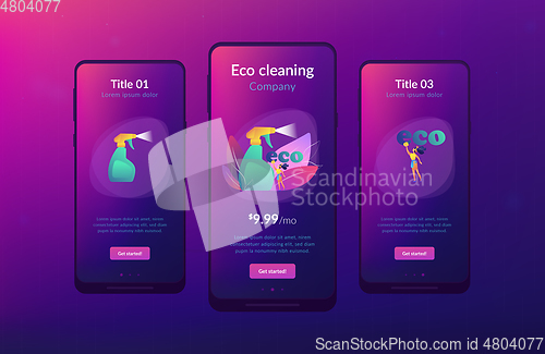 Image of Green cleaning app interface template.