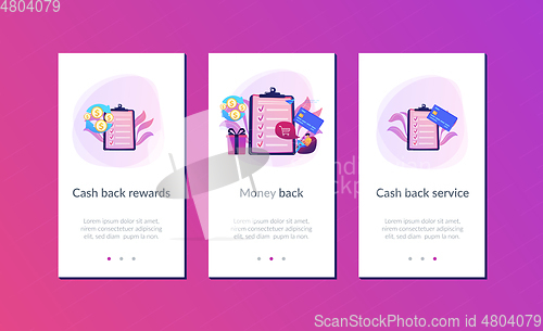 Image of Cash back app interface template.