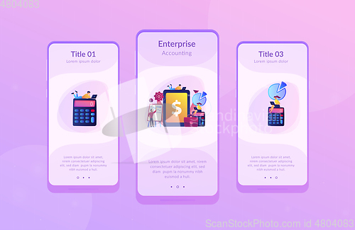 Image of Enterprise accounting app interface template.