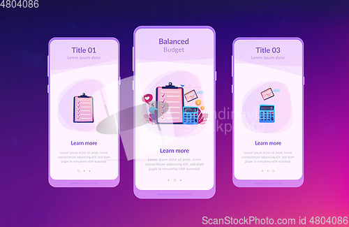 Image of Budget planning app interface template.