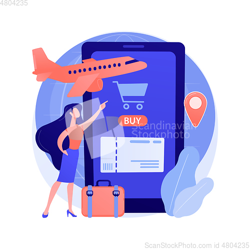 Image of Buying tickets online abstract concept vector illustration.