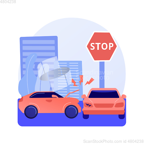 Image of Traffic accident abstract concept vector illustration.