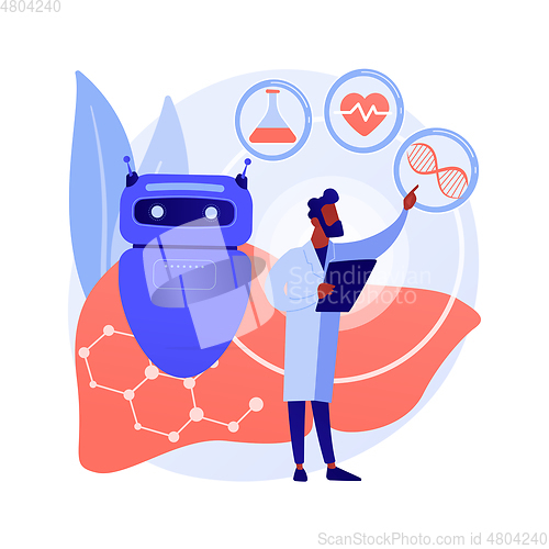 Image of AI use in healthcare abstract concept vector illustration.