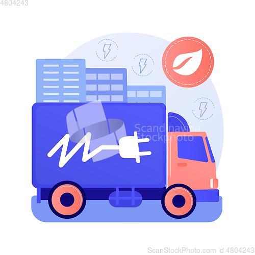 Image of Electric trucks abstract concept vector illustration.